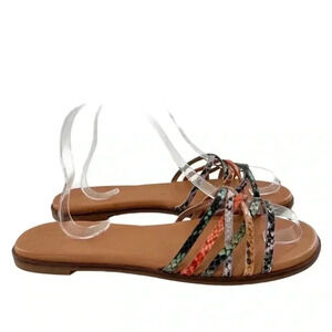 Madewell womens sandals size 9 multicolored snakeskin print leather slides